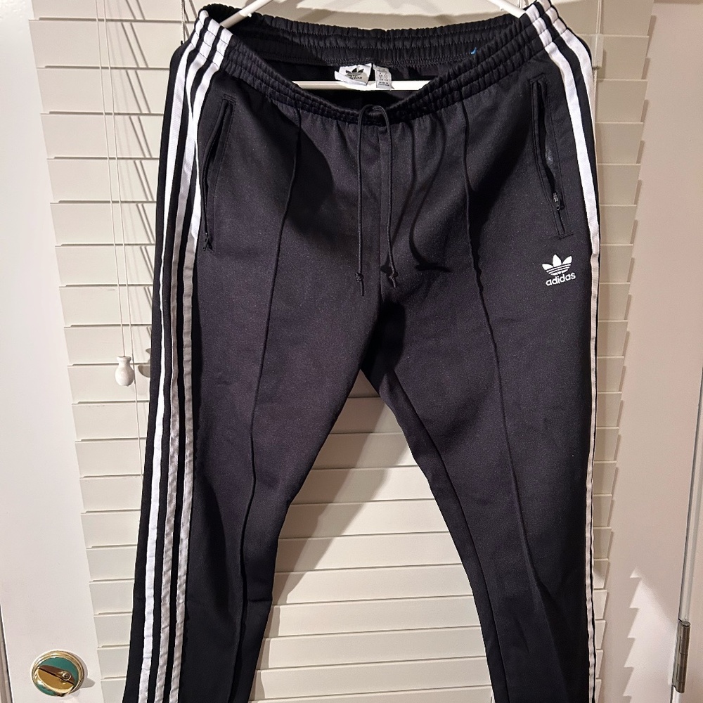 Addidas track suit pants, elastic waistband